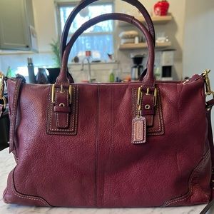 Coach Hamilton Purple Leather Carryall Tote Satchel Crossbody H1072-F12444